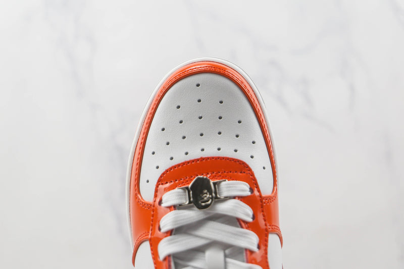 Bape Sta Patent Leather Orange White